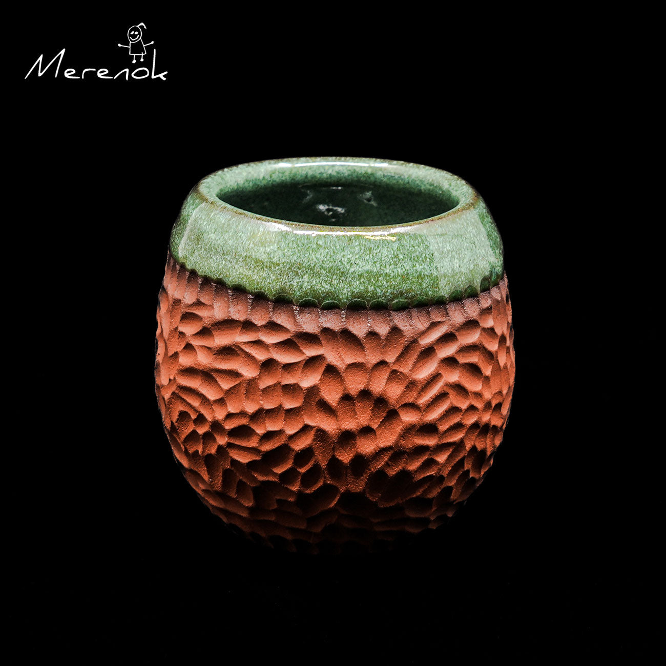 Terracotta en groen kopje 180 ml - Merenok Ceramics