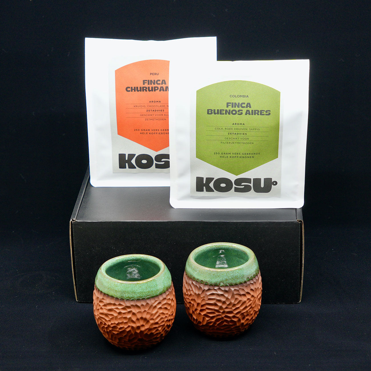 Terracotta en groen kopje 180 ml - Merenok Ceramics